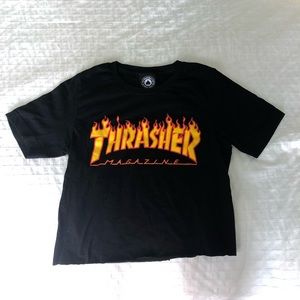 Black Thrasher Cropped T shirt